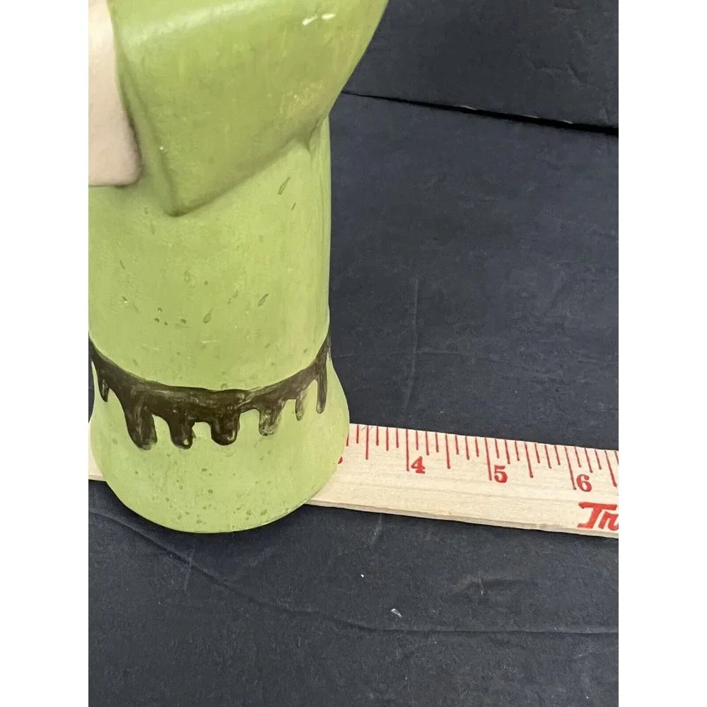 Vtg Christmas Caroler Candlestick Holder Ceramic Mold Handpainted 11.5 in‎
